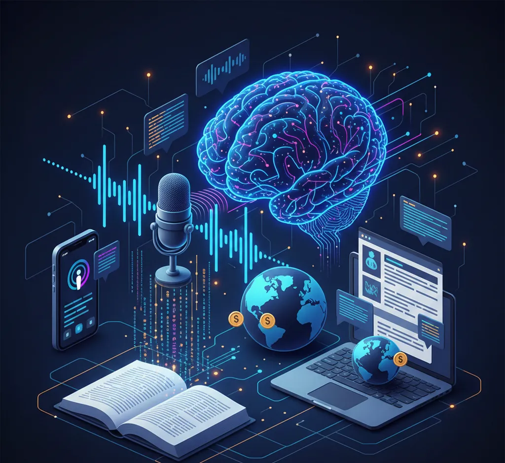 Dirbtinis intelektas podkastų transkripcijai ir monetizacijai: nuo garso iki pelningo turinio