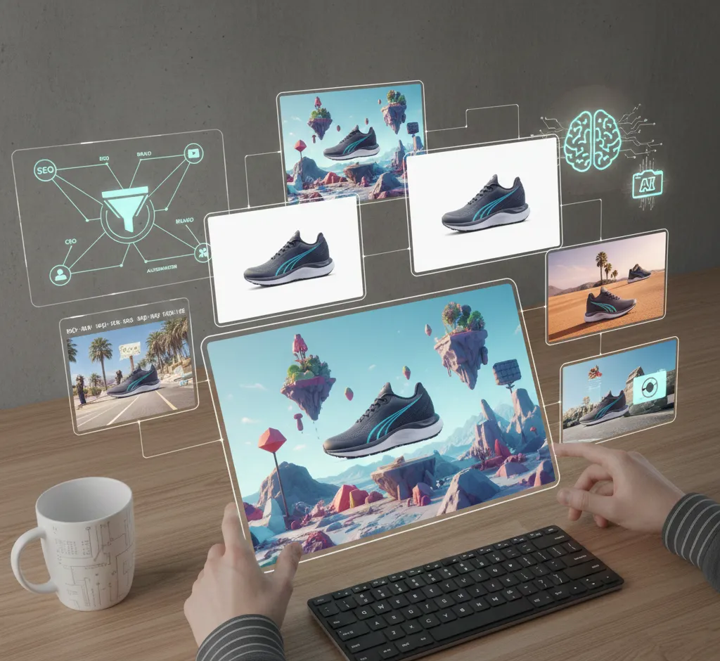Kaip naudoti AI vaizdų generavimą pardavimams: praktinis SEO, CRO ir prekės ženklo gidas