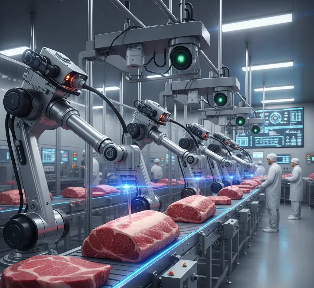 Robotai pjausto mėsą: kaip automatizacija keičia mėsos pramonę