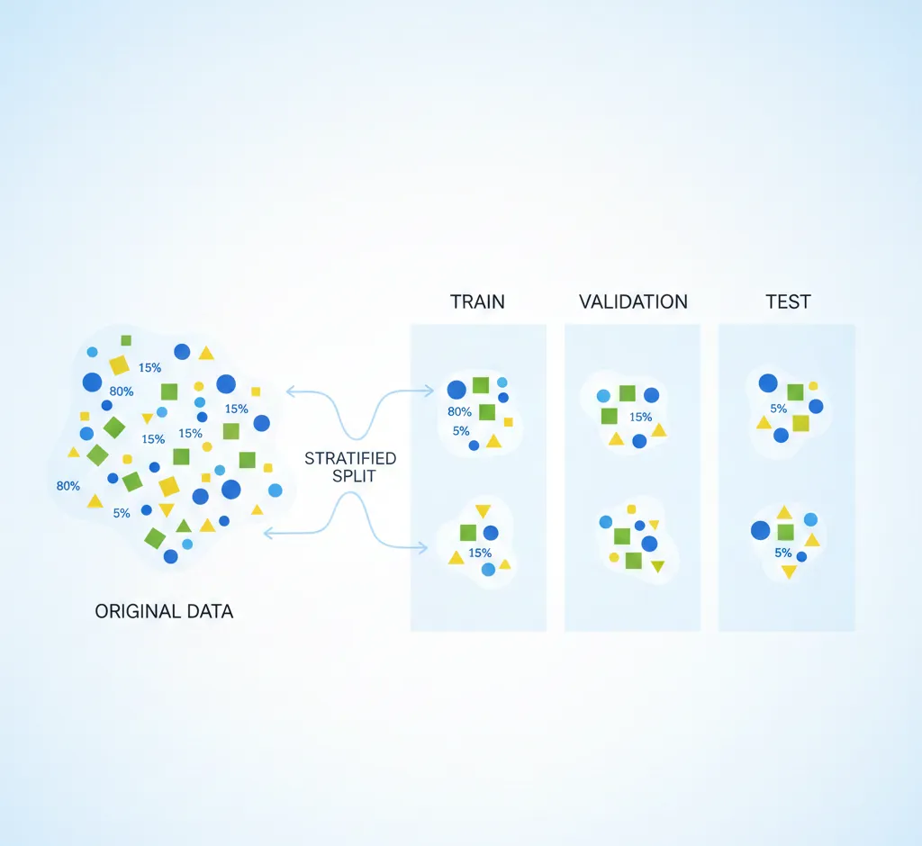 Stratified sampling duomenų dalijime: kaip užtikrinti teisingą klasių pasiskirstymą
